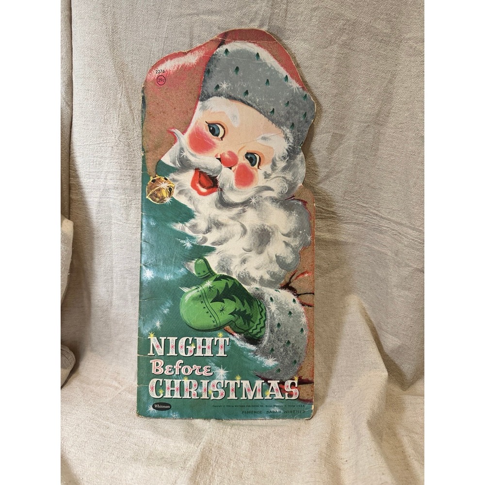 Vintage 1958 Night Before Christmas Book Florence Sarah Winship Whitman Publish